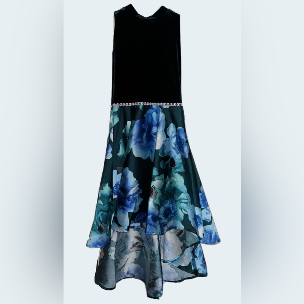 Solid/Floral Hi-Low Dress. Only worn once.